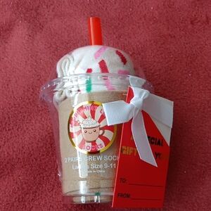 Peppermint Festive Cone Socks - Red, Green, Pink